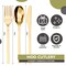 Gold Plastic Silverware Set Gold Silverware Disposable Forks and Spoons Disposable 120 Pack Plastic Utensils Set Knives & Spoons & Forks For Parties and Events